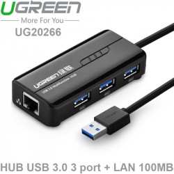 HUB USB 3.0 3 port to LAN megabit Ugreen 20266