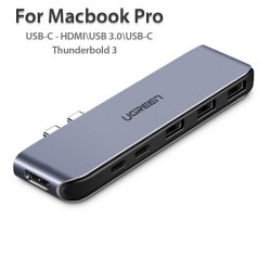 2 USB type-C ra 3 cổng USB 3.0/HDMI 4K, 2 cổng USB-C/Thunderbolt UGREEN 50963 - Sử dụng cho dòng Macbook Pro.