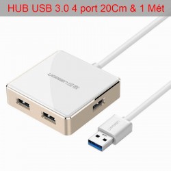 BỘ CHIA USB 3.0 4 CỔNG VỎ NHÔM 20CM 1 MÉT UGREEN 20783 & 20784
