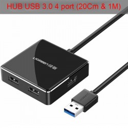 BỘ CHIA USB 3.0 4 CỔNG VỎ NHÔM UGREEN 20CM VS 1 MÉT