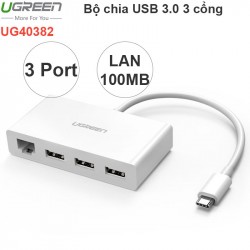 BỘ CHIA USB TYPE C RA 3 CỔNG USB 3.0 1 CỔNG LAN 10/100MBPS UGREEN 40382