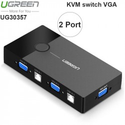 KVM switch 2 cổng - Chuyển 2 CPU/Laptop ra 1 màn hình điều khiển chuột, bàn phím UGREEN 30357
