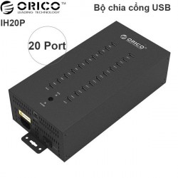 BỘ CHIA USB 2.0 CÔNG NGHIỆP 20 CỔNG VỎ KIM LOẠI CẤP NGUỒN TRỰC TIẾP ORICO IH20P