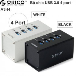 BỘ CHIA USB 3.0 4 CỔNG NGUỒN NGOÀI 12V VỎ NHÔM ORICO A3H4