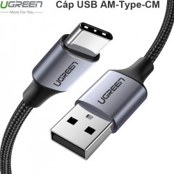 CÁP USB-C 2.0 SẠC NHANH 3A QC3.0 CHẠY DỮ LIỆU SMARTPHONE MÁY TÍNH BẢNG USB AM SANG USB CM UGREEN 0.25M-0.5M-1M-1.5M-2M