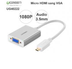 MICRO HDMI TO VGA AUDIO CONVERTER UGREEN 40222 1080P