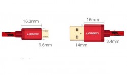 CÁP SẠC ĐIỆN THOẠI SMARTPHONE TAB USB AM SANG MICRO USB BỌC NILON UGREEN 0.5M 1M 1.5M 2M