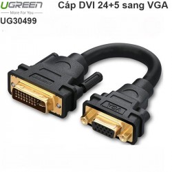 Cáp DVI, Cáp chuyển DVI 24+5 to VGA 15cm Ugreen 30499