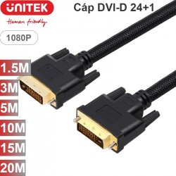 Cáp DVI-D 24+1 full 1080P Unitek 1.5M 3M 5M 10M 15M 20M