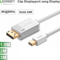 Cáp Mini Displayport to Displayport 1.5M 2M 3M Ugreen hỗ trợ 4K60Hz (màu trắng)