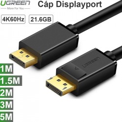 Cáp 2 đầu Displayport DP V1.2 21.6Gbps 1M 1.5M 2M 3M 5M UGREEN hỗ trợ 4Kx2K@60Hz