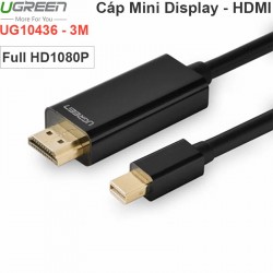 Cáp Mini Displayport to HDMI 2- 3M Cáp Mini Displayport Macbook Surface Thinkpad X1 Dell XPS sang HDMI TV Máy chiếu 3 mét Ugreen 10436