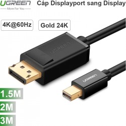 Cáp Mini Displayport to Displayport 1.5M 2M 3M Ugreen hỗ trợ 4K60Hz (màu đen)