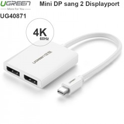 Cáp chuyển Minidisplay port/ Thunderbolt ra 2 cổng Displayport-25Cm UGREEN 40871