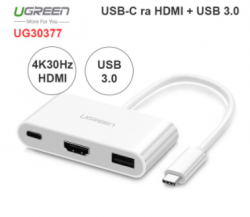 Bộ chuyển đổi từ USB type-C sang HDMI USB 3.0 USB-C power Ugreen 30377