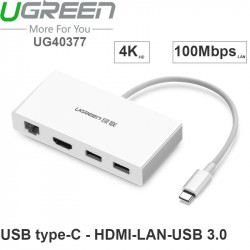 USB type - C ra HDMI 4K LAN 100Mbps 2 USB 3.0 5Gbps Ugreen 40377