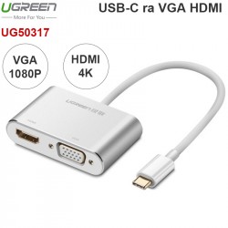 Cáp chuyển USB-C ra HDMI và VGA 1080P 4K*2K-30Hz UGREEN 50317 & 50318