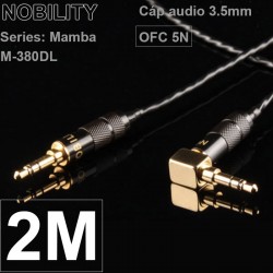 Dây cáp audio 2 đầu 3.5mm đồng tinh khiết 5N mạ bạc 2 mét bẻ góc Nobility Series Mamba M-380DL