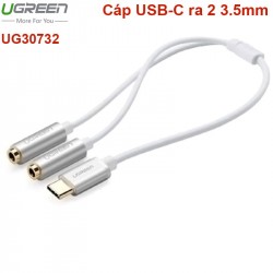 Cáp USB Type C ra 2 đầu 3.5mm cho tai nghe