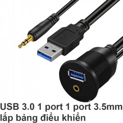 Cáp nối dài USB 3.0 + audio 3.5mm lắp bảng điều khiển
