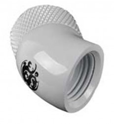 Fitting Bitspower Adapter 45* Male-Female Rotary Deluxe White.