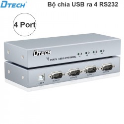 Bộ chuyển đổi USB to 4 RS232 Dtech DT-5020 chính hãng