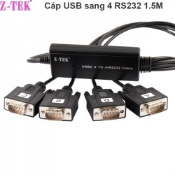 Cáp chuyển đổi  USB to 4 RS232 Z-TEK ZE552A