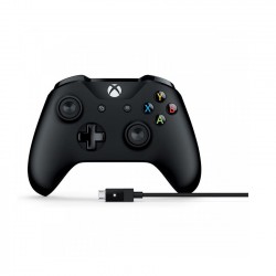 Tay cầm chơi game Microsoft Xbox Wireless Controller - Black + Cable (Hàng chính hãng)