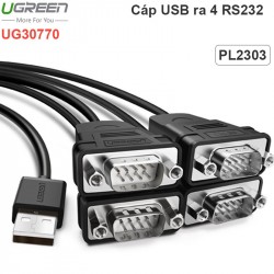 Cáp chuyển USB ra 4 cổng RS232/COM9/DB9 UGREEN 30770 1.5 mét
