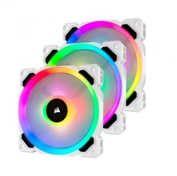 Fan Case Corsair LL120 RGB 120mm Dual Light Loop RGB LED 3 Fan Pack with Lighting Node PRO - White