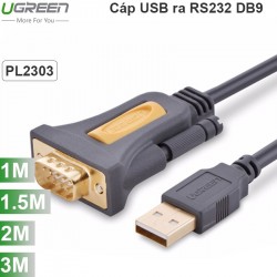 Cáp USB ra RS232/DB9 1M | 1.5M 2M | 3M UGREEN chipset PL2303