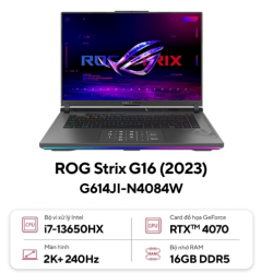 Laptop Asus ROG Strix G16 G614JI-N4084W (Intel® Core™ i7-13650HX | 16GB | 1TB | RTX 4070 8GB | 16 inch QHD+ | Win 11 | Xám)