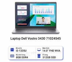 Laptop Dell Vostro 3430 | Core I5-1335U | Ram 8GB | 512GB SSD | 14 Inch FHD | UBUNTU ( 71024545)