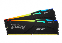 RAM DESKTOP KINGSTON FURY BEAST RGB (KF556C40BBAK2-16) 16GB (2X8GB) - DDR5 5600MHZ