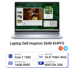 Laptop Dell Inspiron 16 5640 KHPF5 (Intel Core 7 150U | 16GB | 1TB | MX570 2GB | 16 inch FHD + | Win 11 | Office | Xanh)