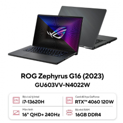 Laptop Asus Gaming ROG Zephyrus G16 GU603VV-N4022W (Intel Core i7-13620H | RTX 4060 |16GB | 512 GB | 16 inch WQXGA 240Hz | Win 11)