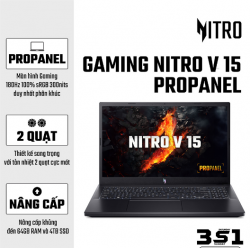 Laptop Gaming Acer Nitro V 15 ProPanel ANV15-41-R7AP NH.QPGSV.002 (AMD Ryzen 5 7535HS | RTX 2050 | 16GB | 512GB | 15.6 inch FHD | Win 11 | Đen)