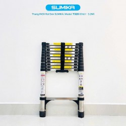 Thang rút inox SUMIKA T320, đai đen, chiều cao 3.2m