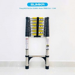 Thang rút inox SUMIKA T510, đai đen, chiều cao 5.1m