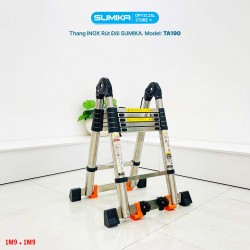 Thang inox rút đôi Sumika TA190 chiều cao 1.9m+1.9m