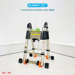 Thang Inox rút đôi SUMIKA TA220, chiều cao 2.2m+2.2m