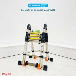 Thang Inox rút đôi SUMIKA TA250, chiều cao 2.5m+2.5m