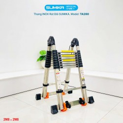 Thang Inox rút đôi SUMIKA TA280, chiều cao 2.8m+2.8m