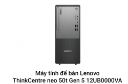 Máy tính để bàn đồng bộ Lenovo ThinkCentre Neo 50T Gen 5 12UB0000VA (Intel Core i3-14100 | 8GB | 256GB | Intel UHD | WL/BT | KB/M | NoOS | 1Y Pre | Đen)