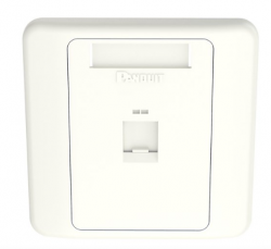 Mặt ổ cắm mạng Panduit NetKey 86x86mm 1 Port có nắp che NKFPL86F1SAW – Keystone – Màu trắng Arctic White