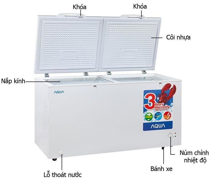 Tủ đông mát Aqua AQF-R490 2 ngăn