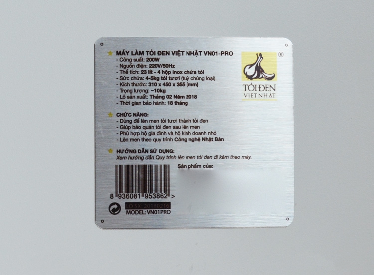 Máy làm tỏi đen 5kg Việt Nhật VN01-Pro