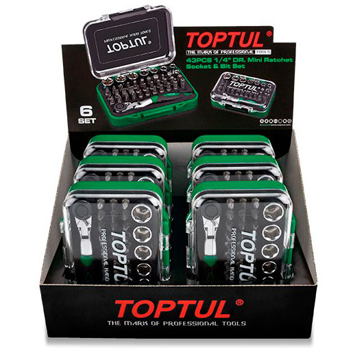 Bộ 6 hộp vít 43 món 1/4" Toptul GABW4301S