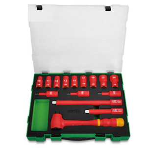Tay vặn cách điện và tuýp 1/4" 15 chi tiết Toptul GZC1507