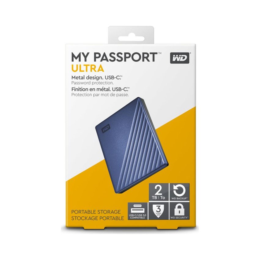 Ổ Cứng Di Động WD My PassPort Ultra Blue 2TB màu xanh 2.5 inch WDBC3C0020BBL-WESN